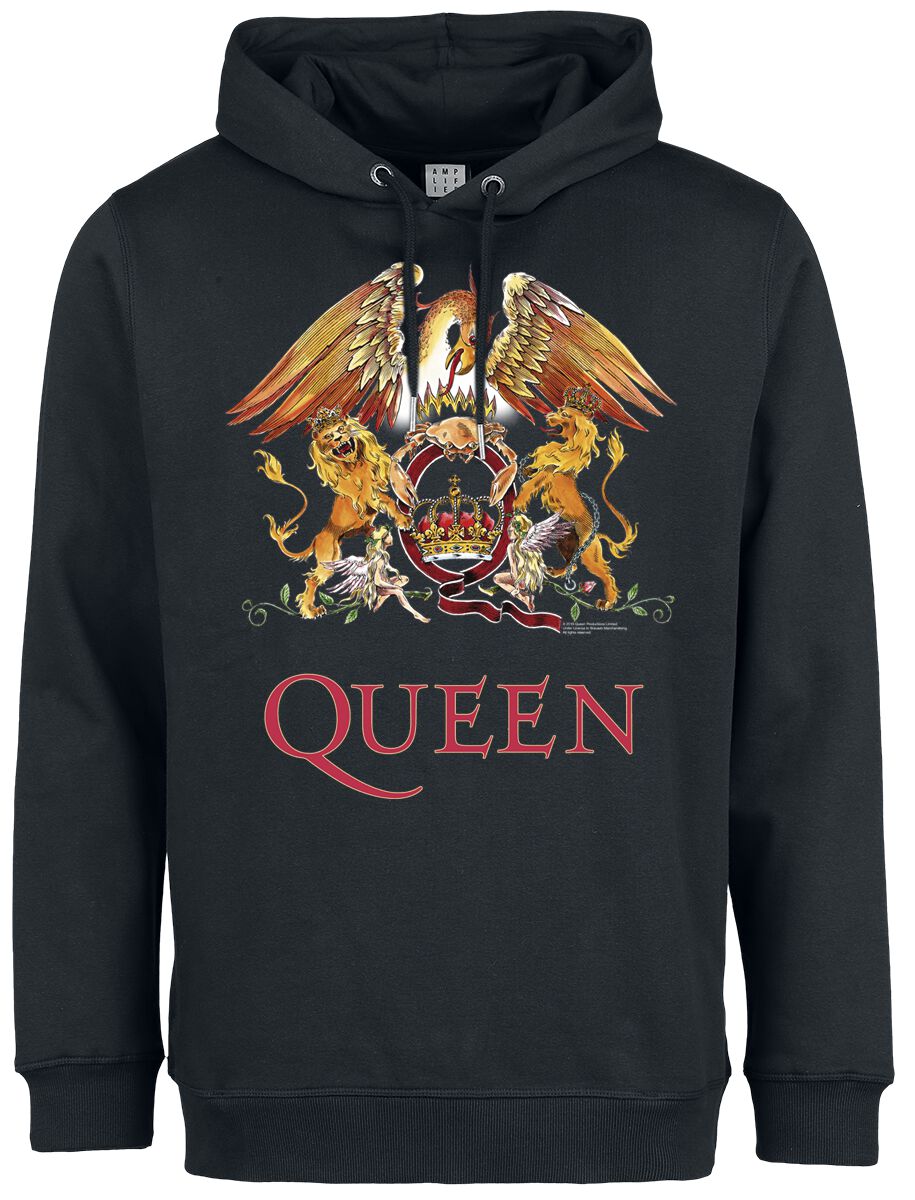 Queen Kapuzenpullover - Amplified Collection - Royal Crest - S bis 3XL - für Männer - Größe M - schwarz  - Lizenziertes Merchandise! von Queen