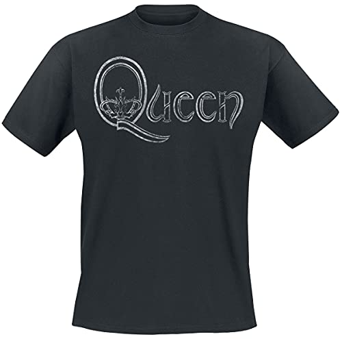 Queen Logo Männer T-Shirt schwarz XL 100% Baumwolle Band-Merch, Bands von Queen