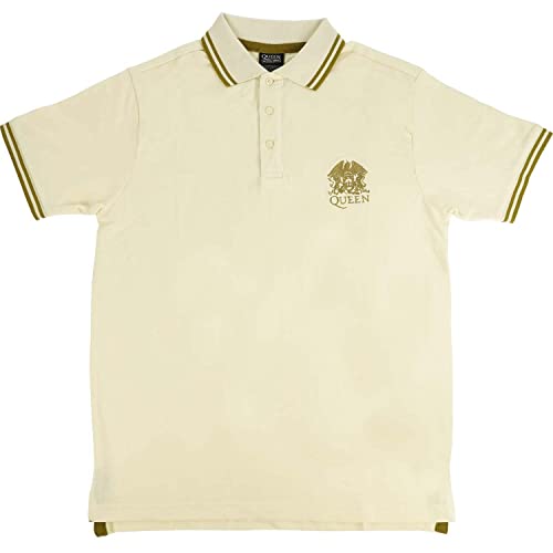 Queen Polo hemd -2XL- Crest Logo Creme von Queen