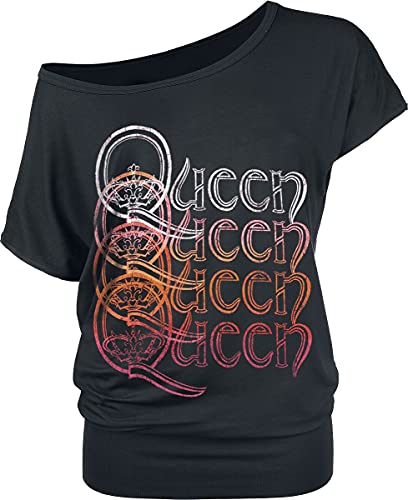 Queen Repeat Logo Frauen T-Shirt schwarz 5XL 95% Viskose, 5% Elasthan Band-Merch, Bands von Queen