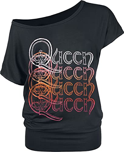 Queen Repeat Logo Frauen T-Shirt schwarz M 95% Viskose, 5% Elasthan Band-Merch, Bands von Queen
