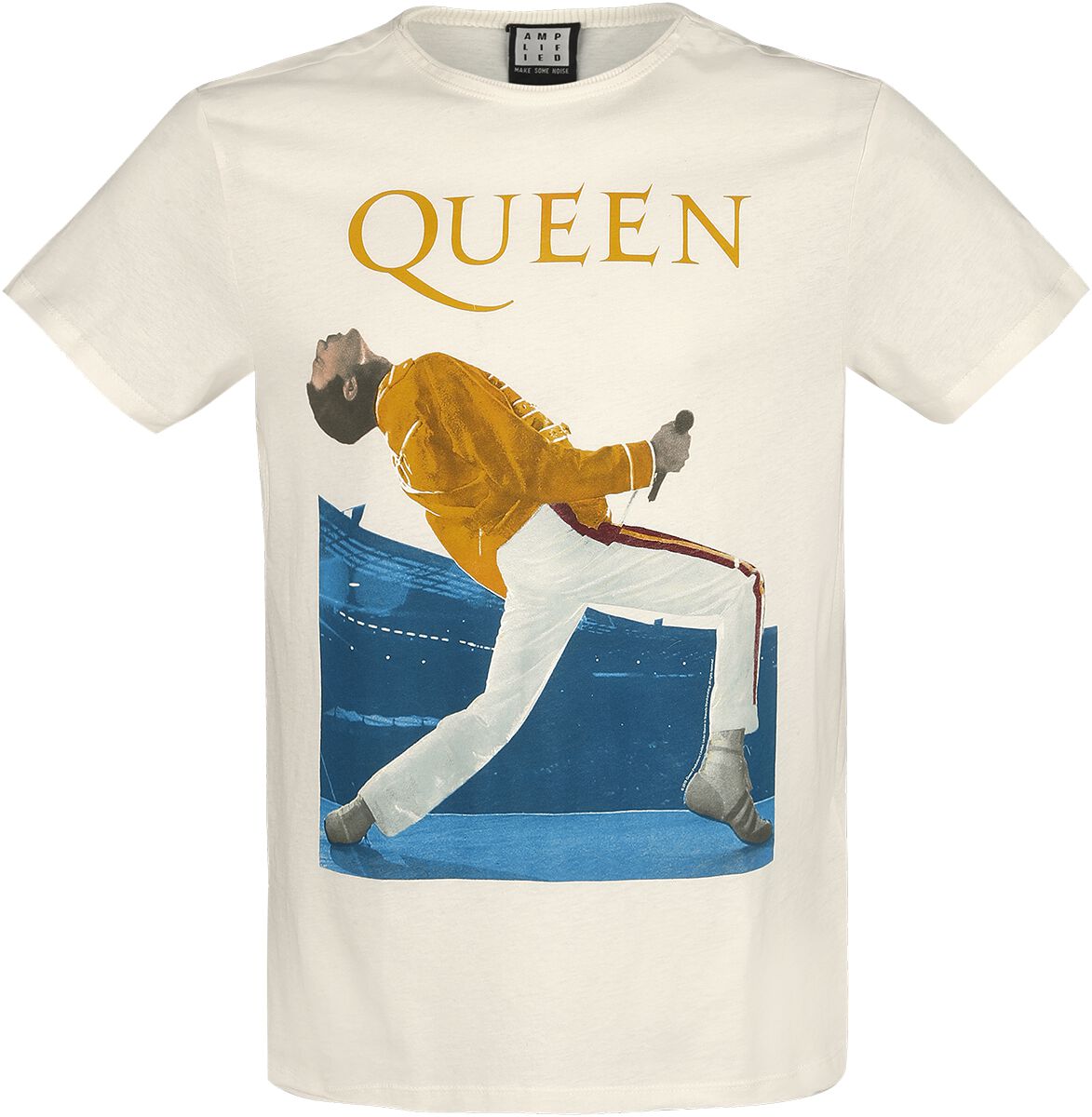 Queen T-Shirt - Amplified Collection - Freddie Mercury Triangle - S bis XXL - für Männer - Größe XL - altweiß  - Lizenziertes Merchandise! von Queen