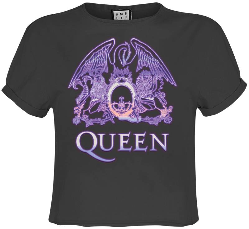 Queen T-Shirt - Amplified Collection - Neon Sign - S bis XL - für Damen - Größe XL - charcoal  - Lizenziertes Merchandise! von Queen