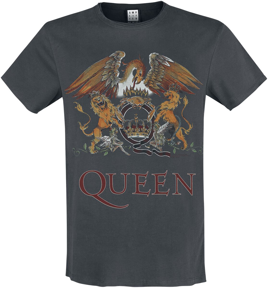 Queen T-Shirt - Amplified Collection - Royal Crest - XXL - für Männer - Größe XXL - charcoal  - Lizenziertes Merchandise! von Queen