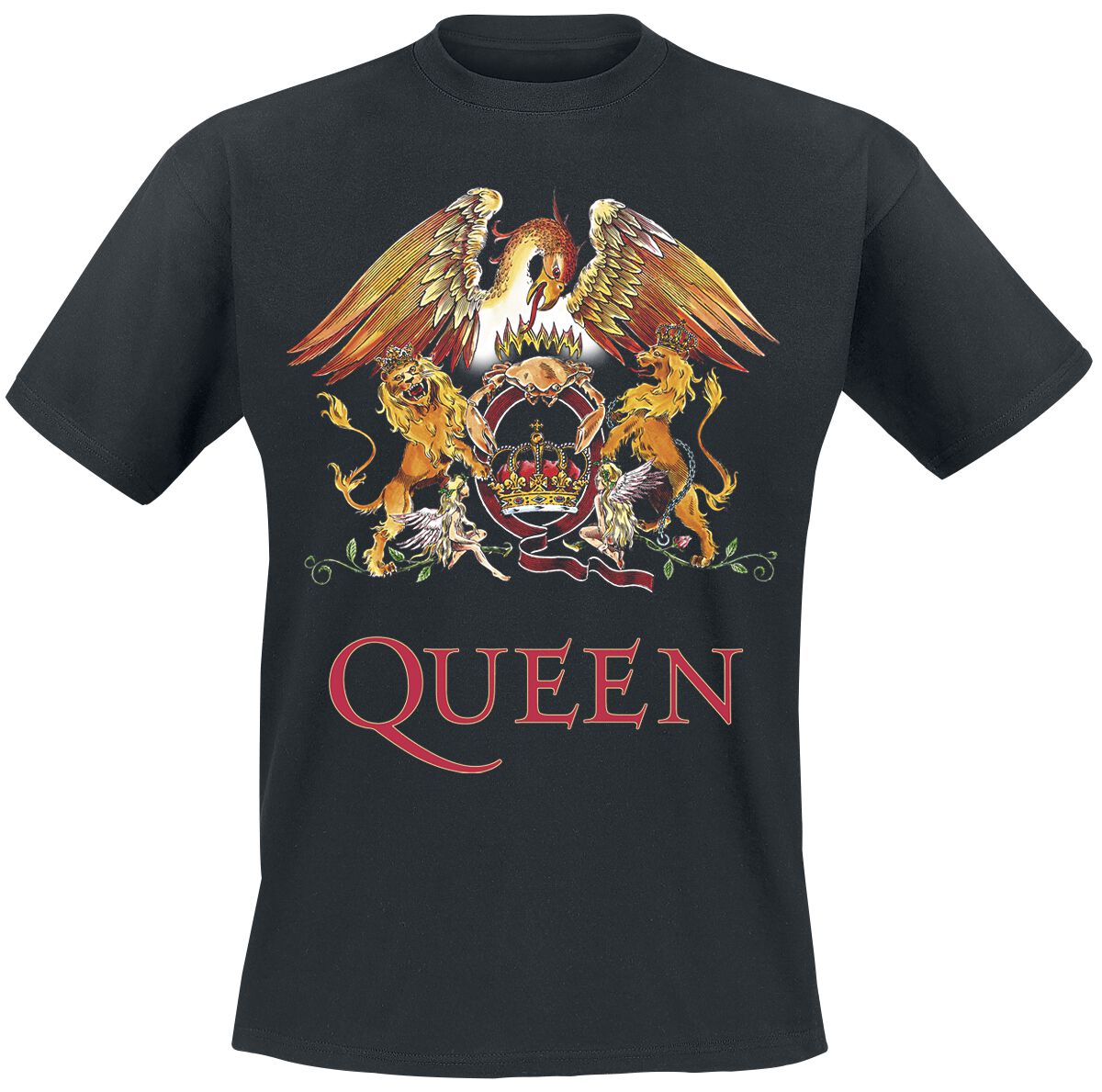 Queen T-Shirt - Crest Vintage - S bis 5XL - für Männer - Größe 4XL - schwarz  - Lizenziertes Merchandise! von Queen