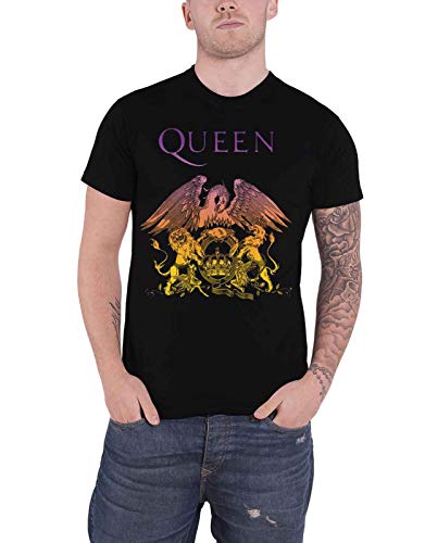Queen T Shirt Gradient Crest Classic Band Logo Nue offiziell Herren Schwarz XXL von Queen