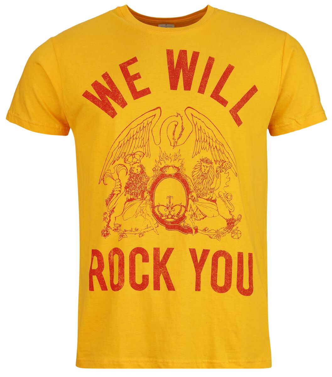 Queen T-Shirt - We Will Rock You - S bis XL - für Männer - Größe L - orange  - Lizenziertes Merchandise! von Queen