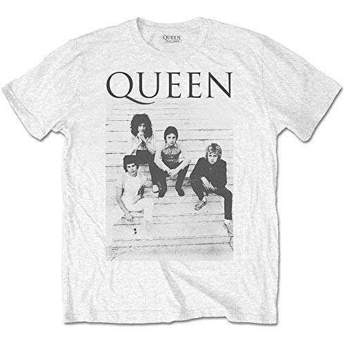 Queen - Treppen Herren Unisex T-Shirt weiß - L von Queen