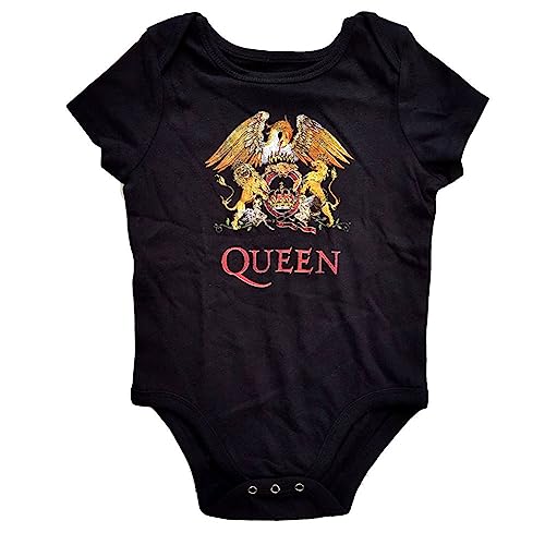 Rock Off officially licensed products Queen Schlafstrampler Classic Crest Band Logo Nue offiziell Schwarz 0 to 24 12-18 Mois von Rock Off officially licensed products