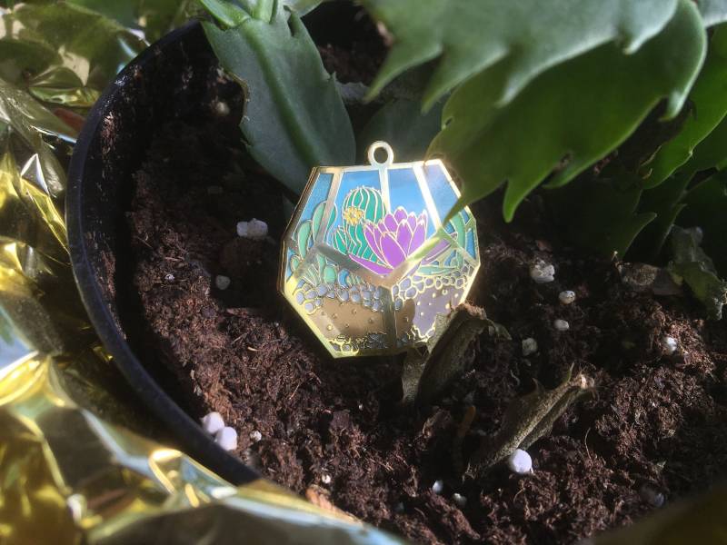 Terrarium Emaille Pin Terrarium Emaille Pin von QueenCheetahDesigns