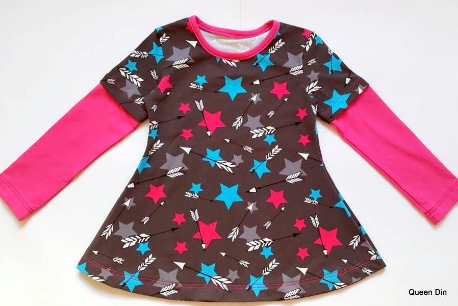 Tunika Langarmshirt Lagenshirt in Gr. 110/116 von QueenDin