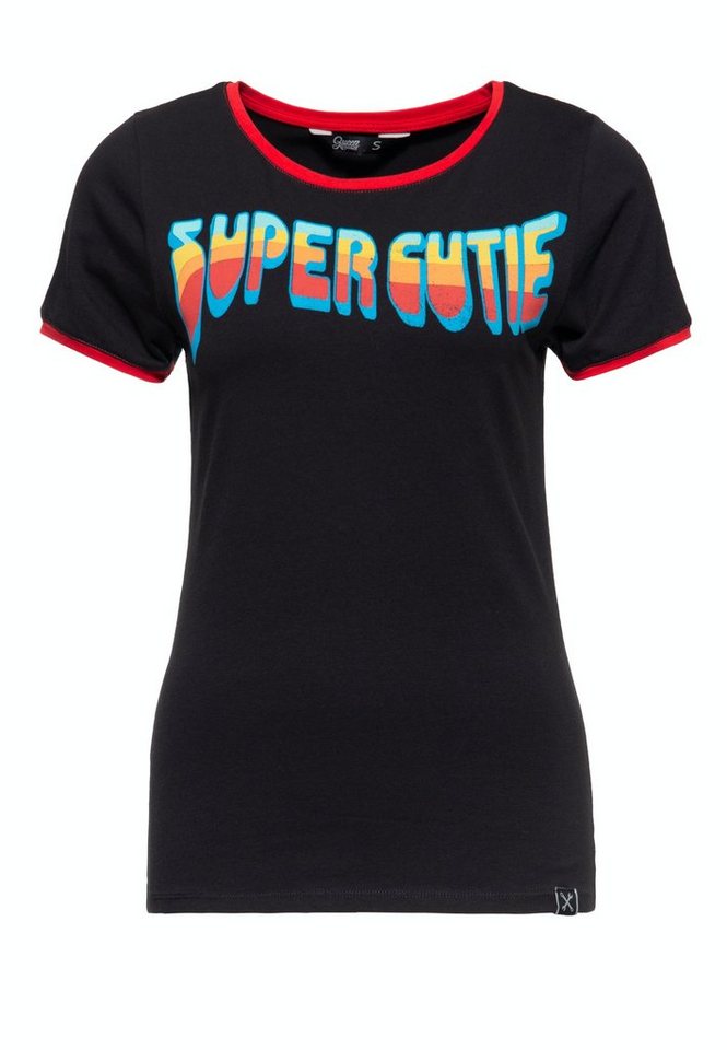 QueenKerosin 3/4-Arm-Shirt Super Cutie mit Retro Statement Print von QueenKerosin