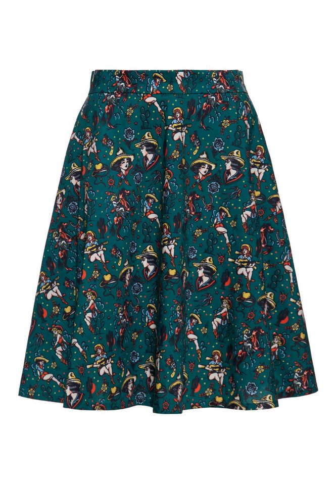 QueenKerosin A-Linien-Rock Cowgirl mit Allover-Print von QueenKerosin