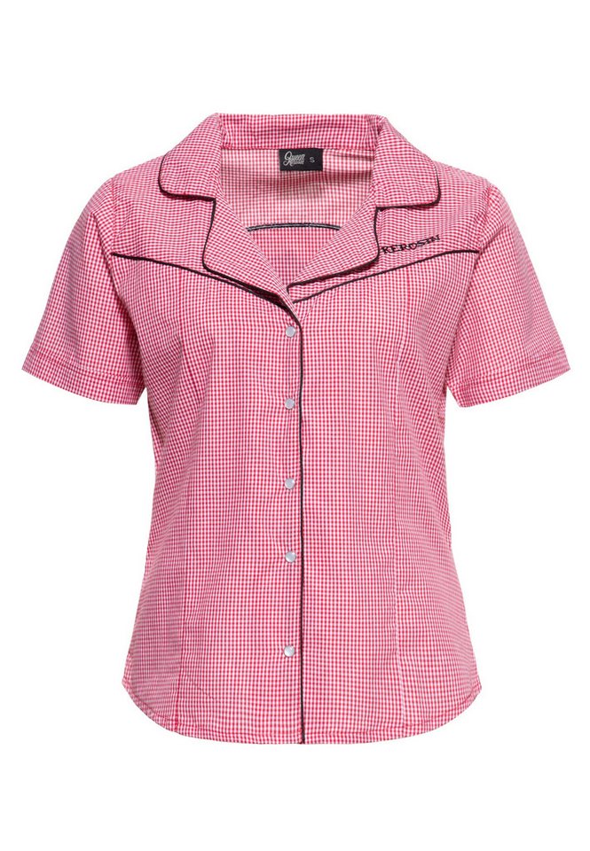 QueenKerosin Kurzarmbluse Lone Star Mit Patch auf dem Rücken von QueenKerosin