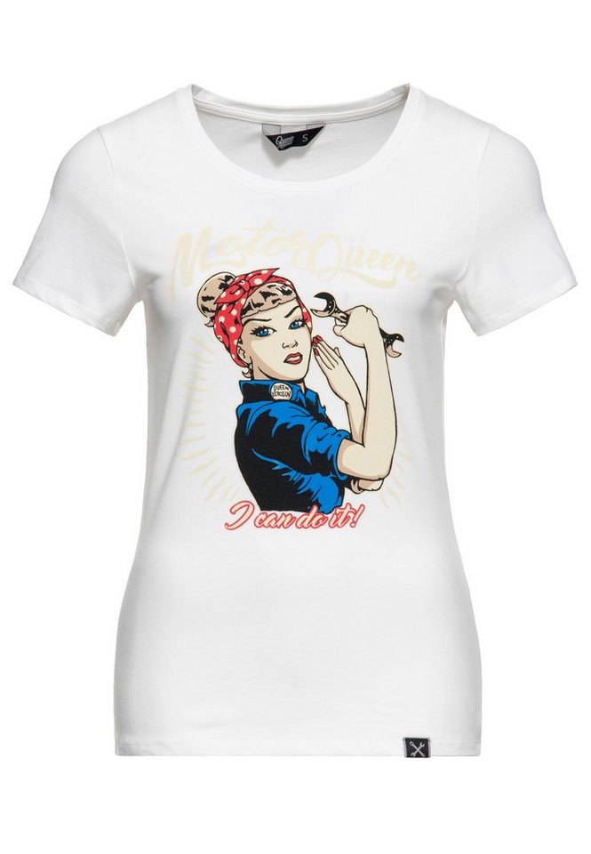 QueenKerosin Print-Shirt Motor Queen I can do it (1-tlg) Basic T-Shirt von QueenKerosin