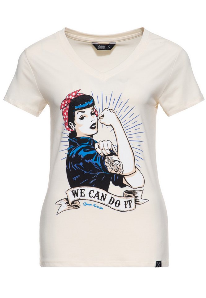 QueenKerosin Print-Shirt We can do it (1-tlg) mit großem Vintage Druck vorne von QueenKerosin
