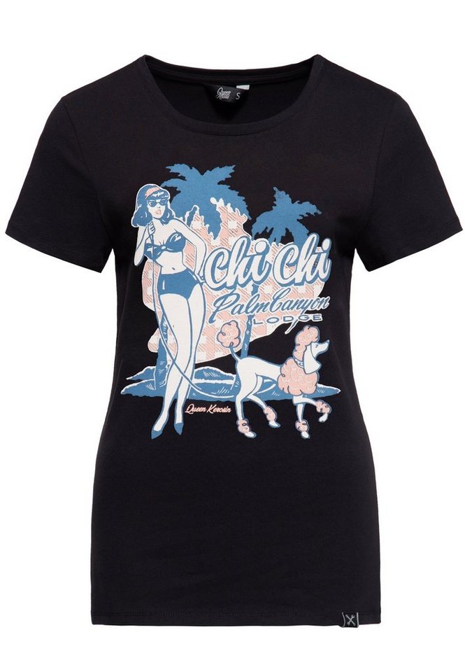 QueenKerosin Print-Shirt Chi Chi Beach Poodle (1-tlg) mit vintage Front Print von QueenKerosin