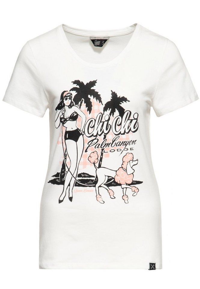 QueenKerosin Print-Shirt Chi Chi Beach Poodle (1-tlg) mit vintage Front Print von QueenKerosin