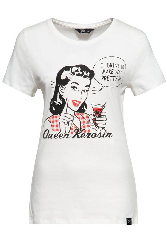 QueenKerosin Print-Shirt I Drink to make you pretty (1-tlg) mit Vintage-Motiv von QueenKerosin