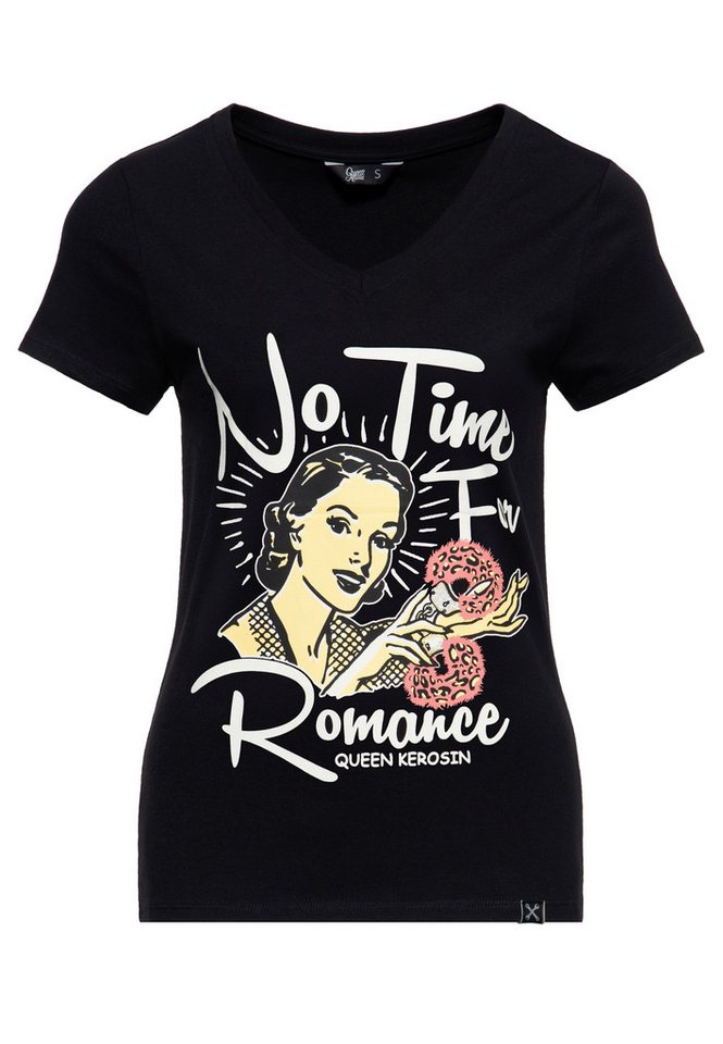 QueenKerosin Print-Shirt No Time For Romance (1-tlg) mit Front-Print im 50s Style von QueenKerosin