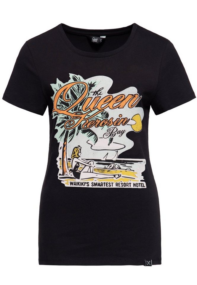 QueenKerosin Print-Shirt Queens Bay (1-tlg) mit vintage Front Print von QueenKerosin