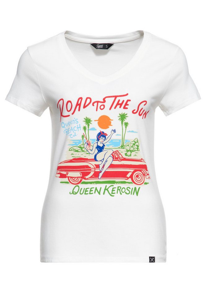 QueenKerosin Print-Shirt Road To The Sun (1-tlg) mit Front-Print von QueenKerosin