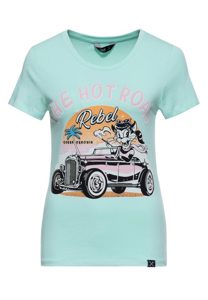 QueenKerosin Print-Shirt The Hot Road Rebel (1-tlg) mit auffälligem Frontprint von QueenKerosin