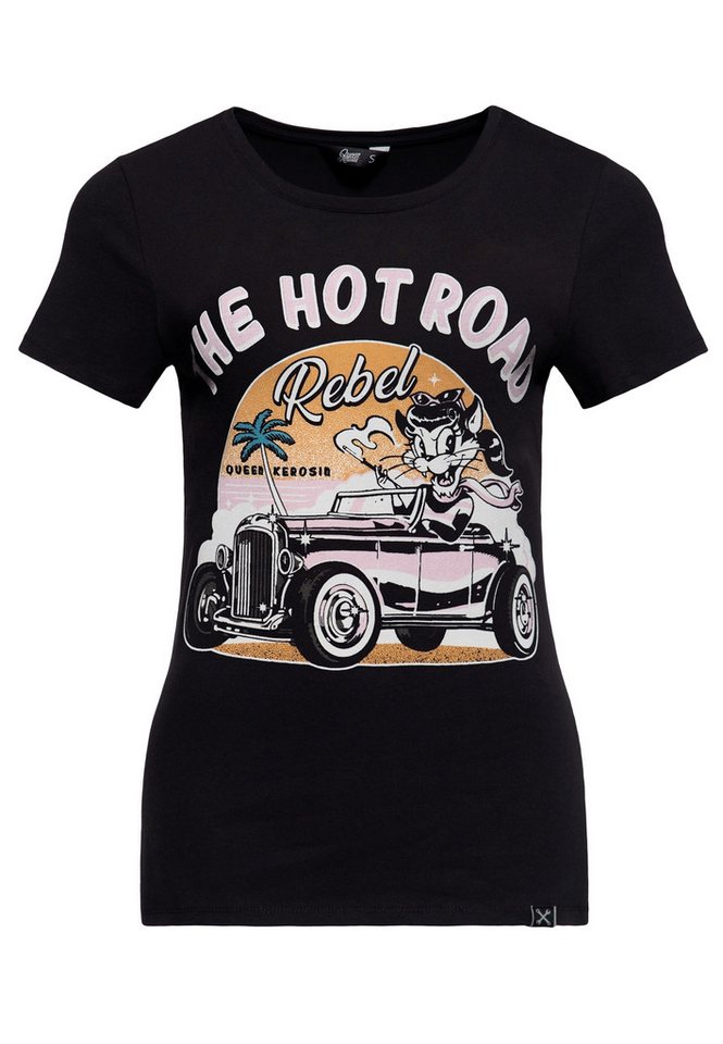 QueenKerosin Print-Shirt The Hot Road Rebel (1-tlg) mit auffälligem Frontprint von QueenKerosin