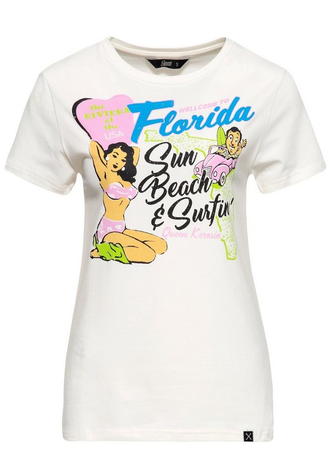 QueenKerosin T-Shirt Florida mit Vintage-Motiv von QueenKerosin