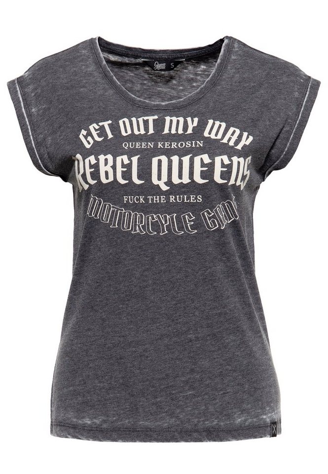 QueenKerosin T-Shirt Rebel Queens Motorcycle Gang Enzyme Wash von QueenKerosin