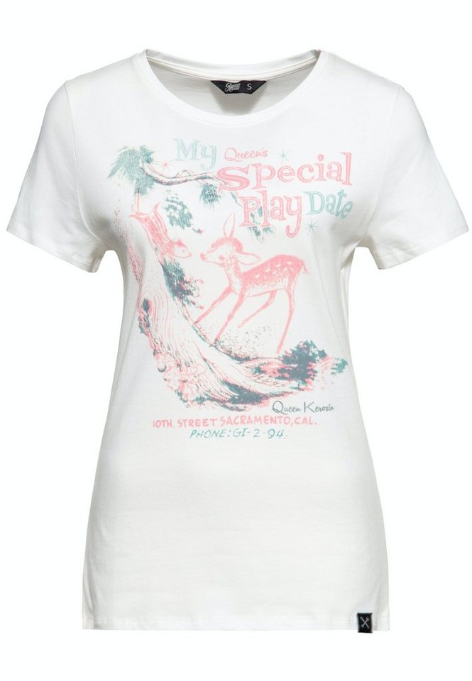 QueenKerosin T-Shirt Special Play Date (1-tlg) mit Vintage-Motiv QueenKerosin T-Shirt Special Play Date (1-tlg) mit Vintage-Motiv von QueenKerosin
