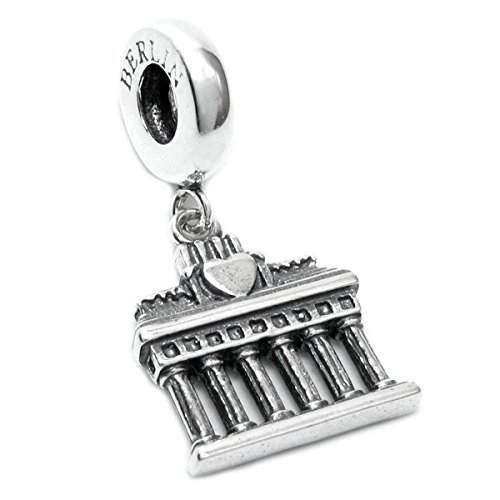 Charm aus Sterlingsilber aus der Queenberry Landmark-Serie, Motiv Brandenburger Tor Berlin, Charm-Anhänger im europäischen Stil von Queenberry