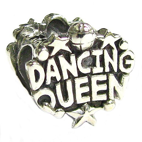 Queenberry Charm-Anhänger Dancing Queen Superstar Sterlingsilber für europäische Charm-Armbänder von Queenberry