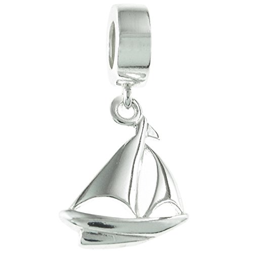 Queenberry Charm-Anhänger mit Yacht, Segelboot, Sterling-Silber 925 von Queenberry