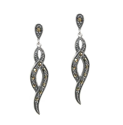 Queenberry Ohrringe Sterling-Silber 925 Markasit Unendlichkeit gedrehtes Band von Queenberry