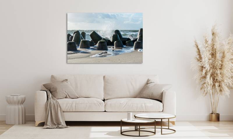 queence Acrylglasbild "Egilio" Meer  Meer Bilder  Spa  Spa Bilder  Stein  Strand 1 Stk. tlg. Fine Art-Print in Galeriequalität von Queence
