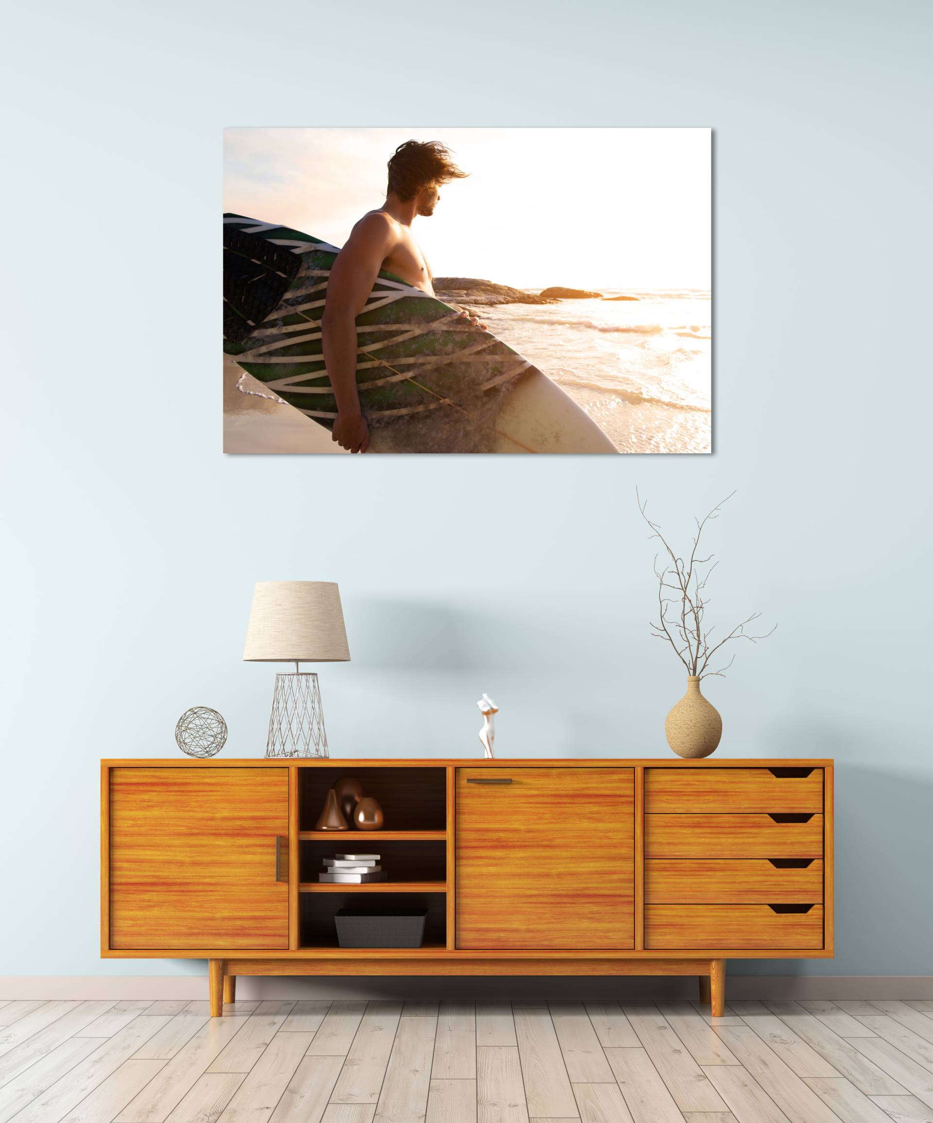 queence Acrylglasbild "Enzio" Bilder von Männern  Foto  Mann  Meer  Sport 1 Stk. tlg. Fine Art-Print in Galeriequalität von Queence