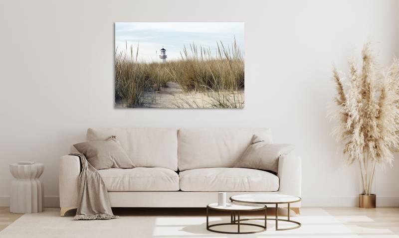 queence Acrylglasbild "Erasmus" Deutschland  Düne  Gräser  Himmel  Leuchtturm  Meer  Meer Bilder  Spa  Strand 1 Stk. tlg. Fine Art-Print in Galeriequalität von Queence