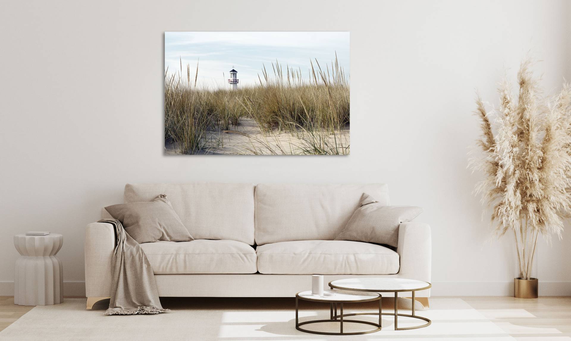 queence Acrylglasbild "Erasmus" Deutschland  Düne  Gräser  Himmel  Leuchtturm  Meer  Meer Bilder  Spa  Strand 1 Stk. tlg. Fine Art-Print in Galeriequalität von Queence