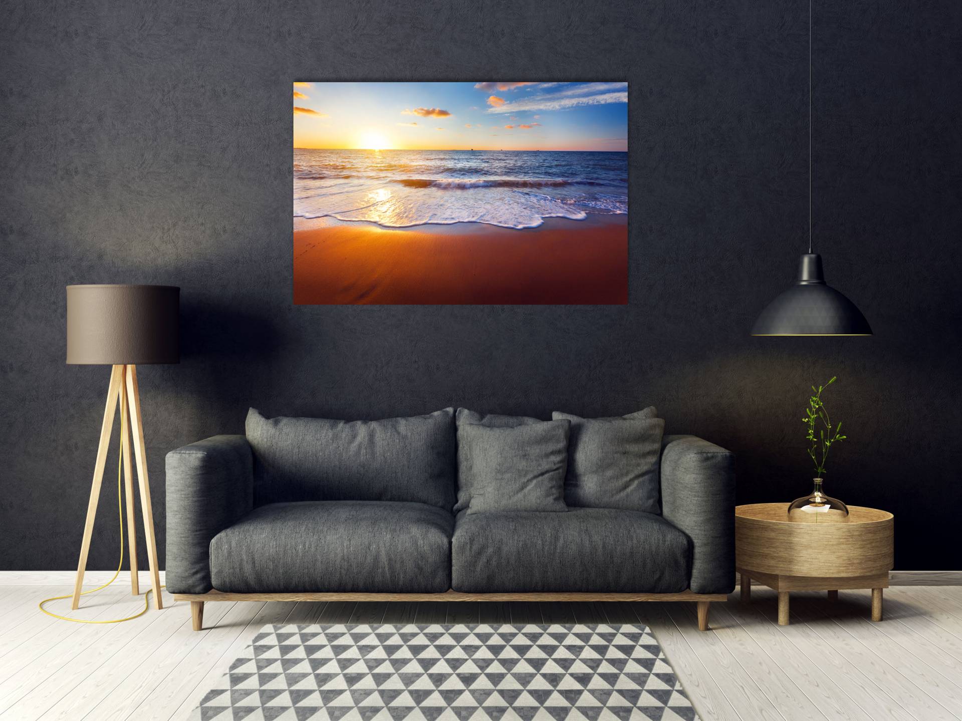 queence Acrylglasbild "Esko" Meer  Meer Bilder  Schiffe  Sonnenuntergang  Spa  Spa Bilder  Strand 1 Stk. tlg. Fine Art-Print in Galeriequalität von Queence