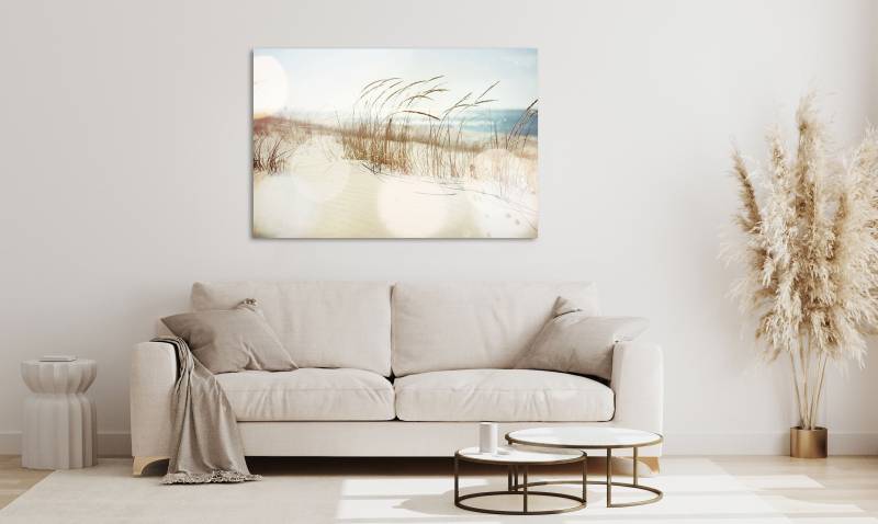 queence Acrylglasbild "Estan" Deutschland  Düne  Gräser  Himmel  Meer  Meer Bilder  Spa  Steg  Strand 1 Stk. tlg. Fine Art-Print in Galeriequalität von Queence