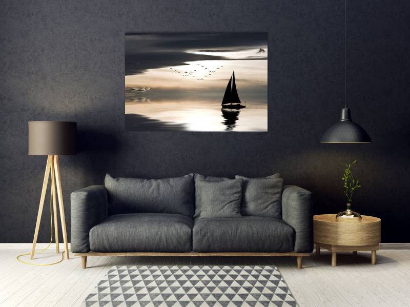 queence Acrylglasbild "Etellix" Meer  Meer Bilder  Schiffe  See  Seebilder  Seelandschaft  Sonnenuntergang  Spa  Spa Bilder  Strand 1 Stk. tlg. Fine Art-Print in Galeriequalität von Queence