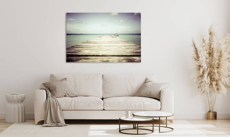 queence Acrylglasbild "Etzel" Meer  Meer Bilder  Schiffe  See  Seebilder  Seelandschaft  Sonnenuntergang  Spa  Spa Bilder  Steg  Strand 1 Stk. tlg. Fine Art-Print in Galeriequalität von Queence