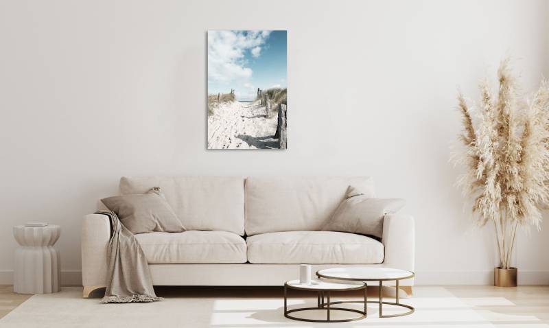 queence Acrylglasbild "Exeter" Deutschland  Düne  Gräser  Himmel  Meer  Meer Bilder  Spa  Steg  Strand 1 Stk. tlg. Fine Art-Print in Galeriequalität von Queence