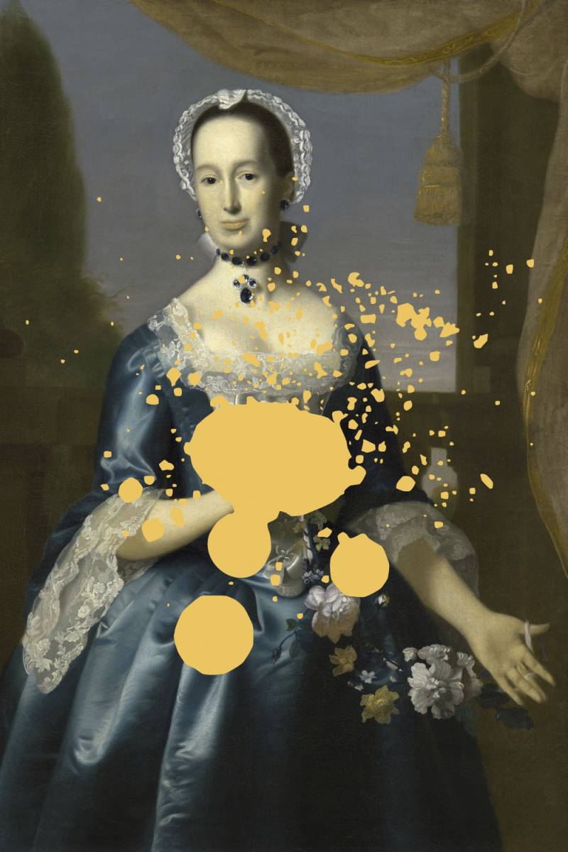 queence Acrylglasbild "Frau mit Farbklecks" Bilder von Frauen  Formen  Frau  Gemälde  Historische Persönlichkeiten  Kunst Fine Art-Print in Galeriequalität von Queence