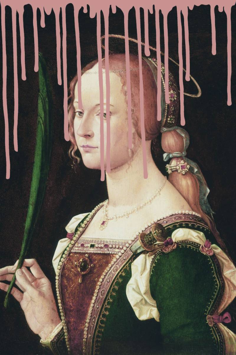 queence Acrylglasbild "Frau mit Farbklecks" Bilder von Frauen  Formen  Frau  Gemälde  Historische Persönlichkeiten  Kunst Fine Art-Print in Galeriequalität von Queence