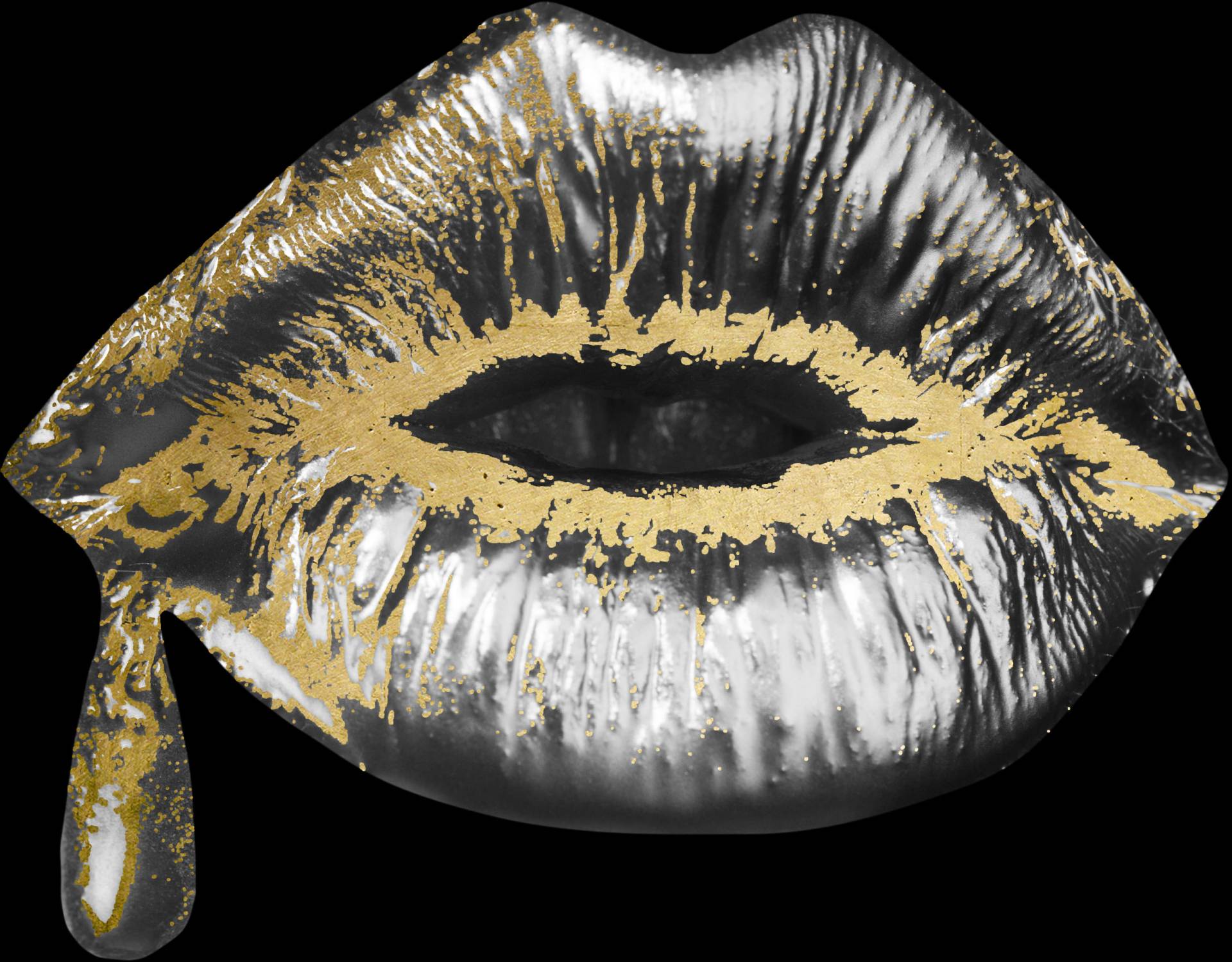 queence Acrylglasbild "Hathor" Bilder von Frauen  Fashion  Frau  Gemälde  Gesicht  Magazincover  Mode  Modern 1 Stk. tlg. von Hand eingearbeitete Blattgold Applikationen von Queence