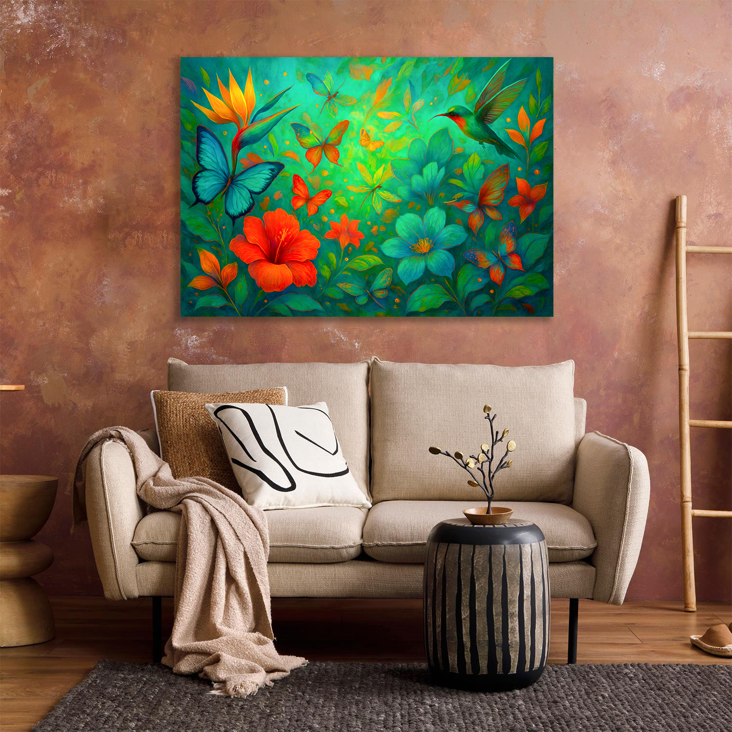 queence Acrylglasbild "Leichtigkeit" Blumen  Blumenbilder  Blumenwiese  Blätter  Blätterbilder  Fantasy  Garten  Gartenbilder  Gemälde  Gänseblümchen  Kunst 1 Stk. tlg. Knallige, tolle Farben auf hochwertigem Acrylglas gedruckt von Queence
