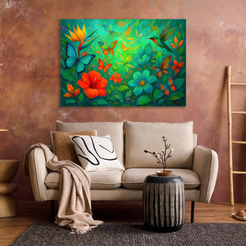 queence Acrylglasbild "Leichtigkeit" Blumen  Blumenbilder  Blumenwiese  Blätter  Blätterbilder  Fantasy  Garten  Gartenbilder  Gemälde  Gänseblümchen  Kunst 1 Stk. tlg. Knallige, tolle Farben auf hochwertigem Acrylglas gedruckt von Queence