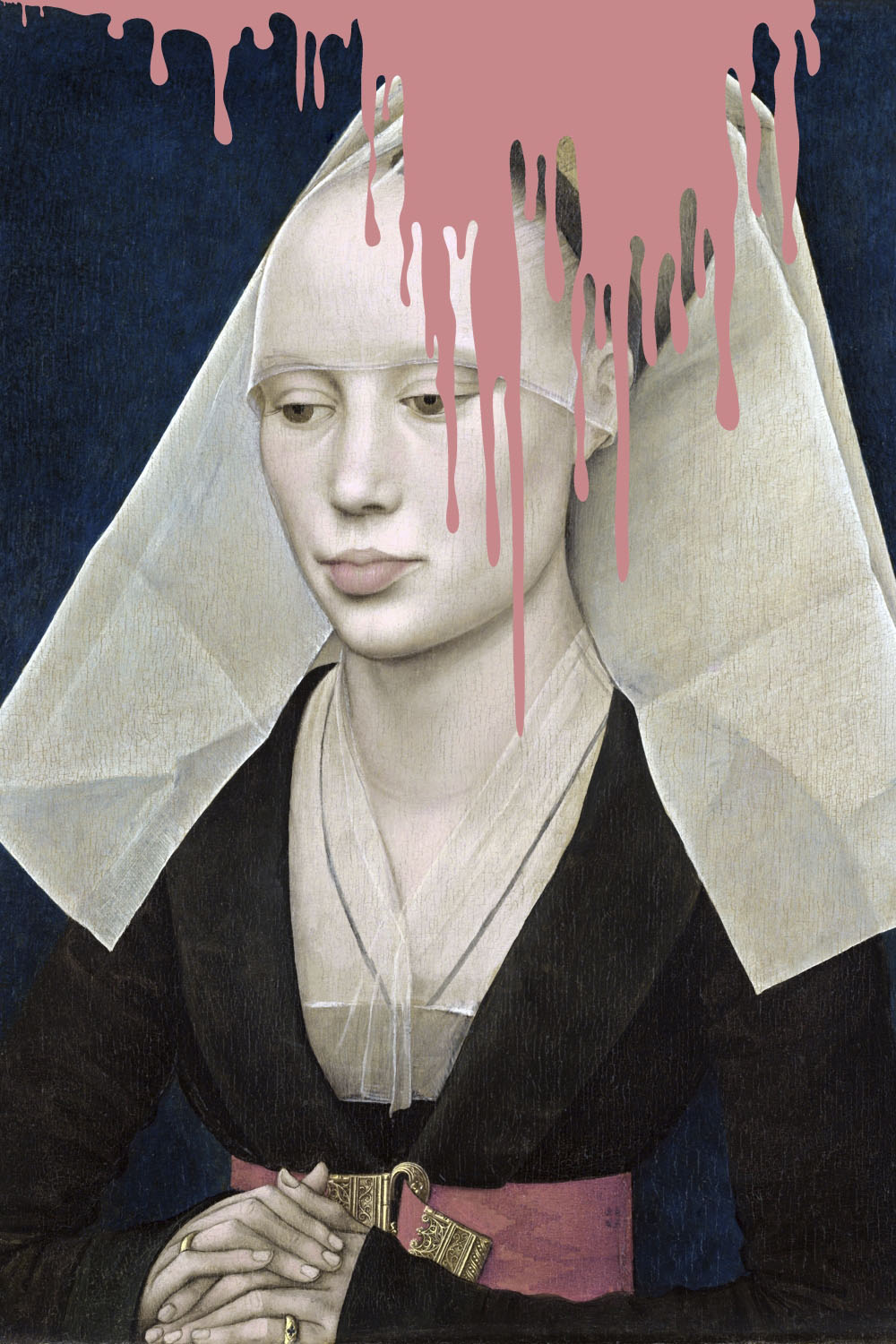 queence Acrylglasbild "Nonne mit Farbklecks" Bilder von Frauen  Formen  Frau  Gemälde  Historische Persönlichkeiten  Kirche  Kunst  Religion Fine Art-Print in Galeriequalität von Queence